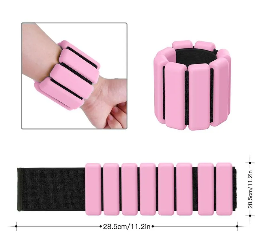 Pesas de Muñeca-Tobillo ajustables de silicona 1.5LB